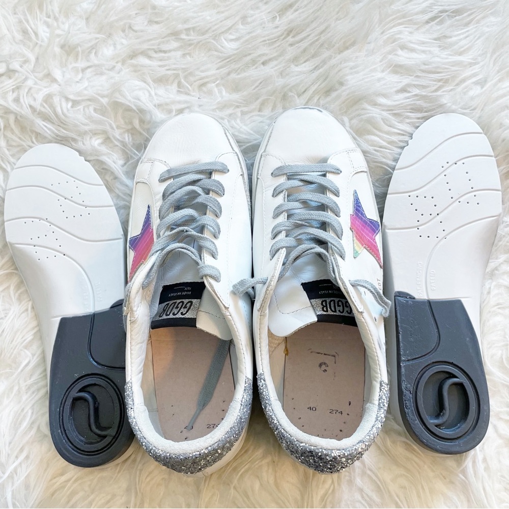 Golden Goose Superstar Rainbow Lace Up Sneaker size 40 NEW - Picture 14 of 14